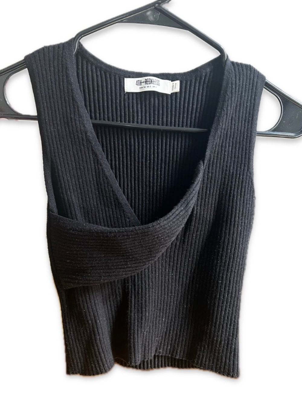 Black Asymmetric Knit Tank - Size XS/US2